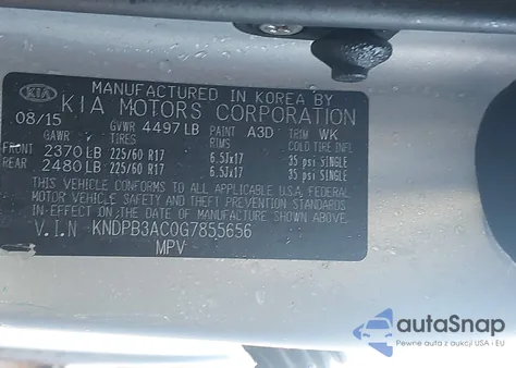 2016 Kia Sportage Lx from USA, damaged, VIN KNDPB3AC0G7855656
